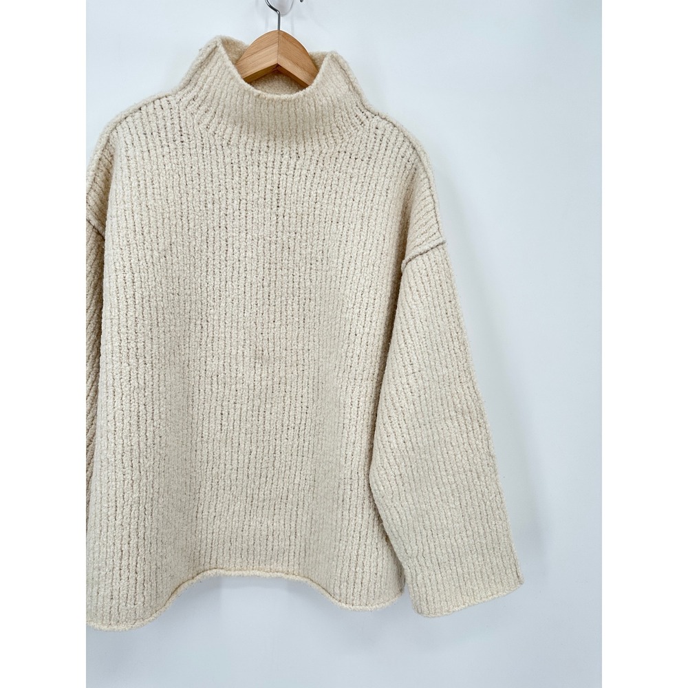 Lauren Manoogian Raw Turtleneck Sweater Cream Merino Wool Oversized Boxy‎ Size 1 - Picture 9 of 9